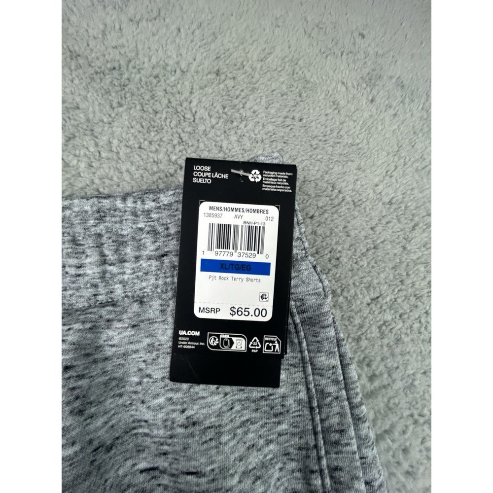 Under Armour Men's Size XL UA Project Rock Terry 5" Shorts Loose Heather Grey - Picture 5 of 10